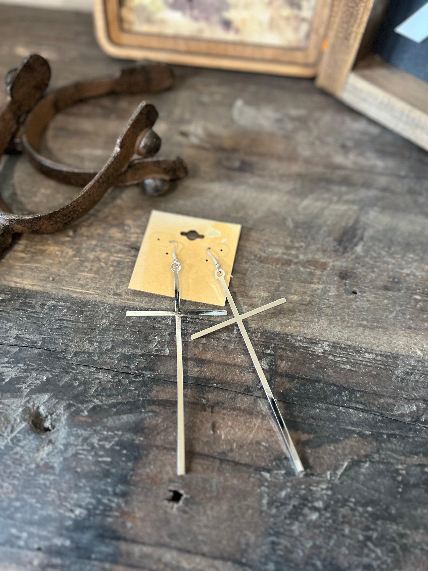 Long Cross Earrings