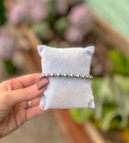 3mm & 6mm Sterling Silver Pearls Bracelet