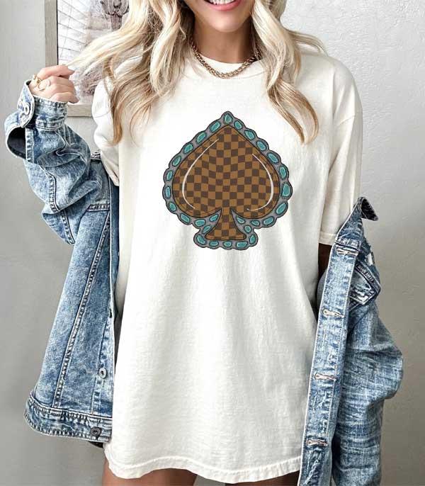 Checkered Turquoise Ace Graphic Tee