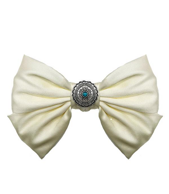 Western Concho Hair Bow *Ivory