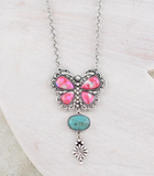 Turquoise Butterfly Concho Necklace