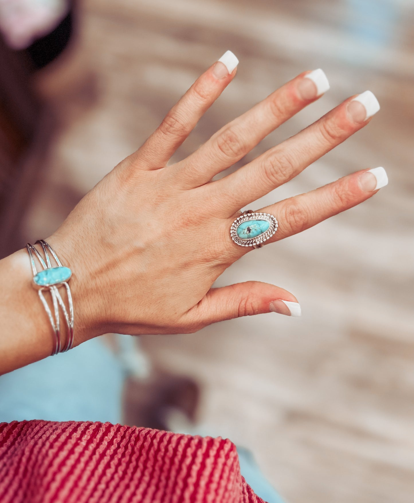 Teardrop Authentic Turquoise Ring