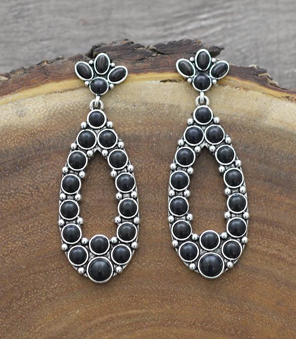 Semi Stone Drop Earrings