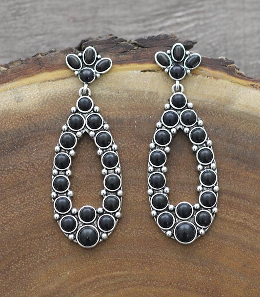 Semi Stone Drop Earrings