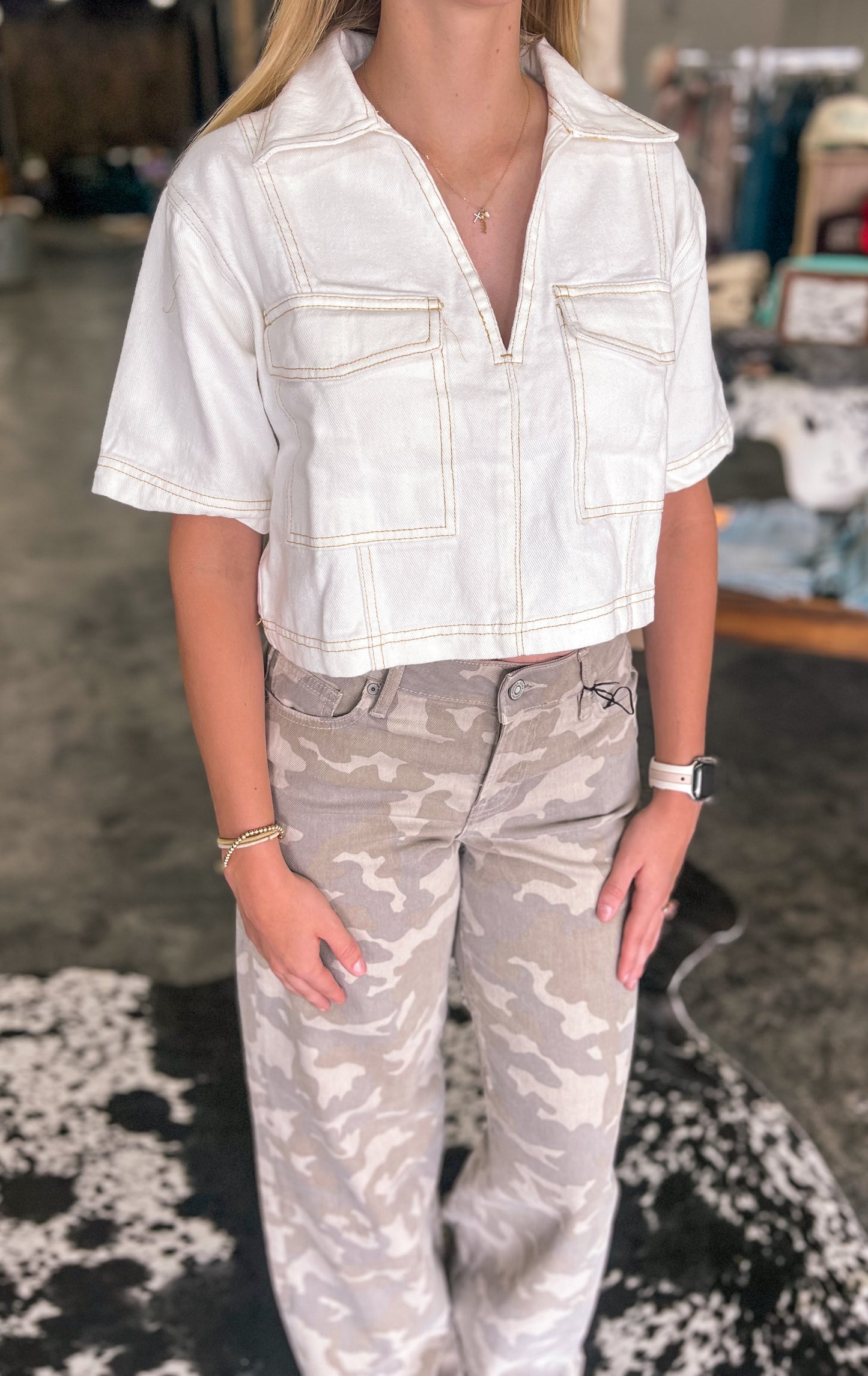 The White Horse Denim Top