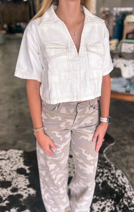 The White Horse Denim Top