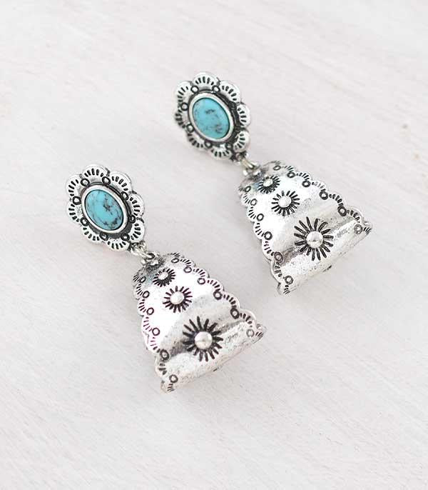 Turquoise Concho Earrings