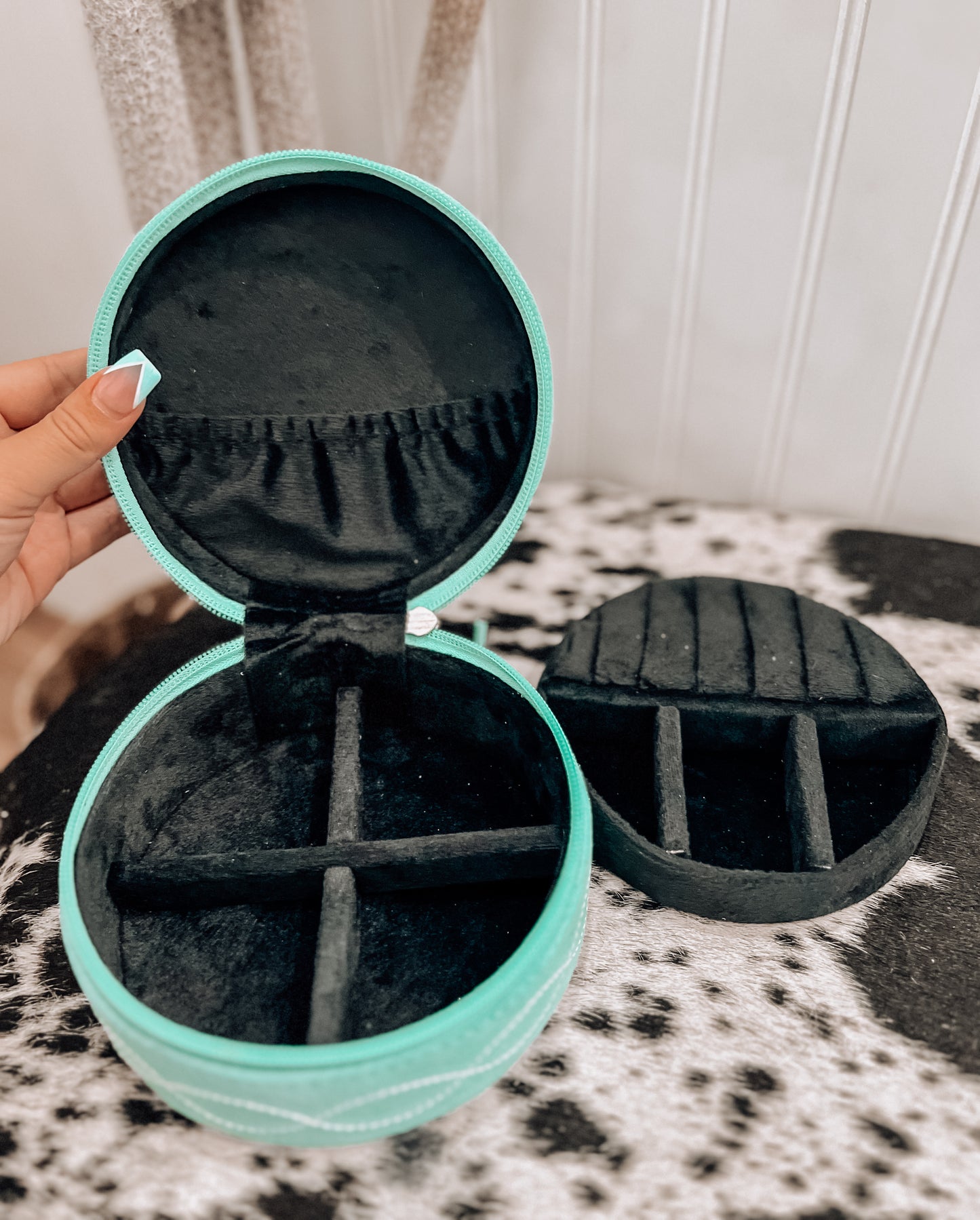 Turquoise Boot Stitch Jewelry Box
