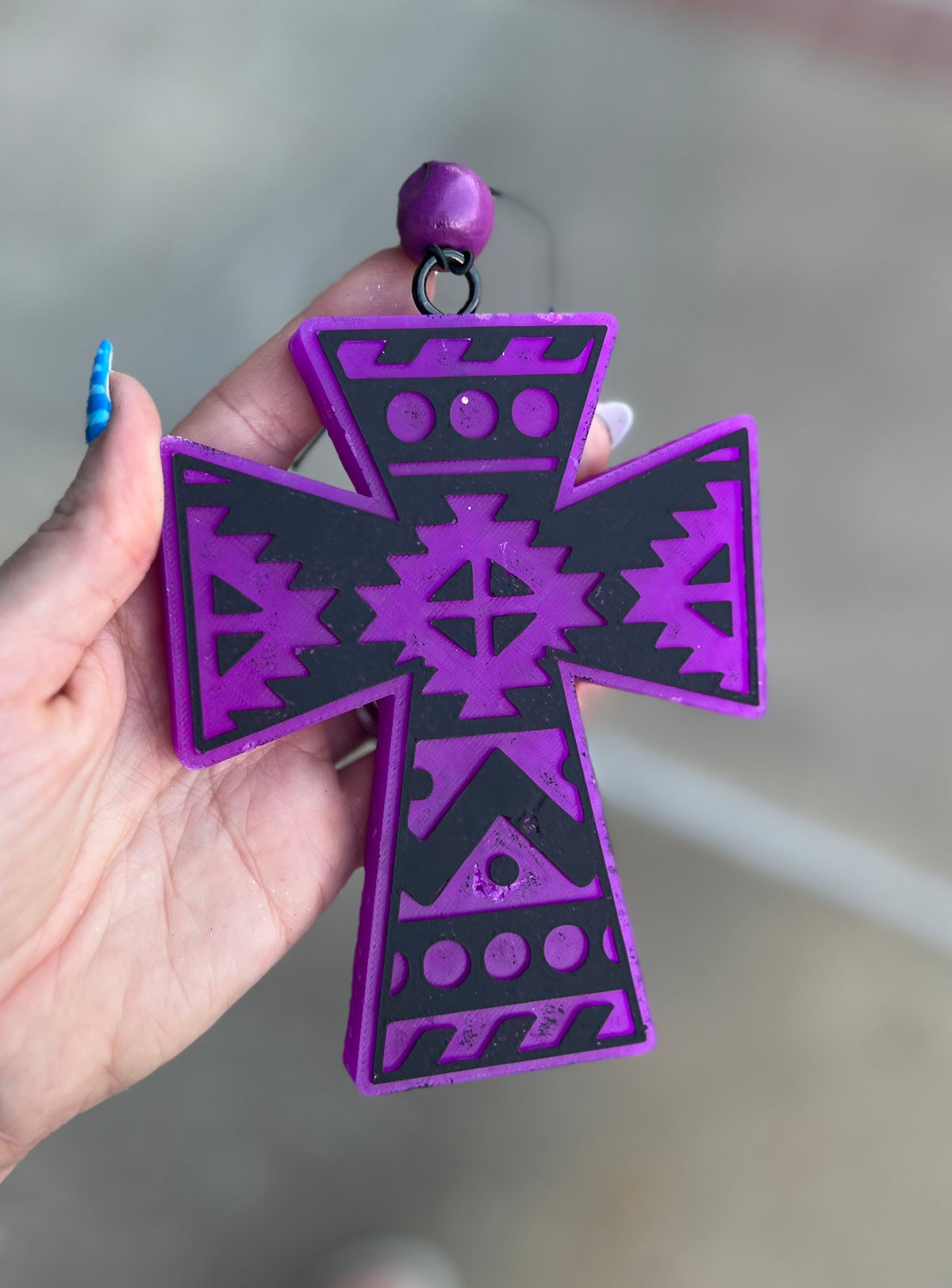 Aztec Cross Freshie- Leather