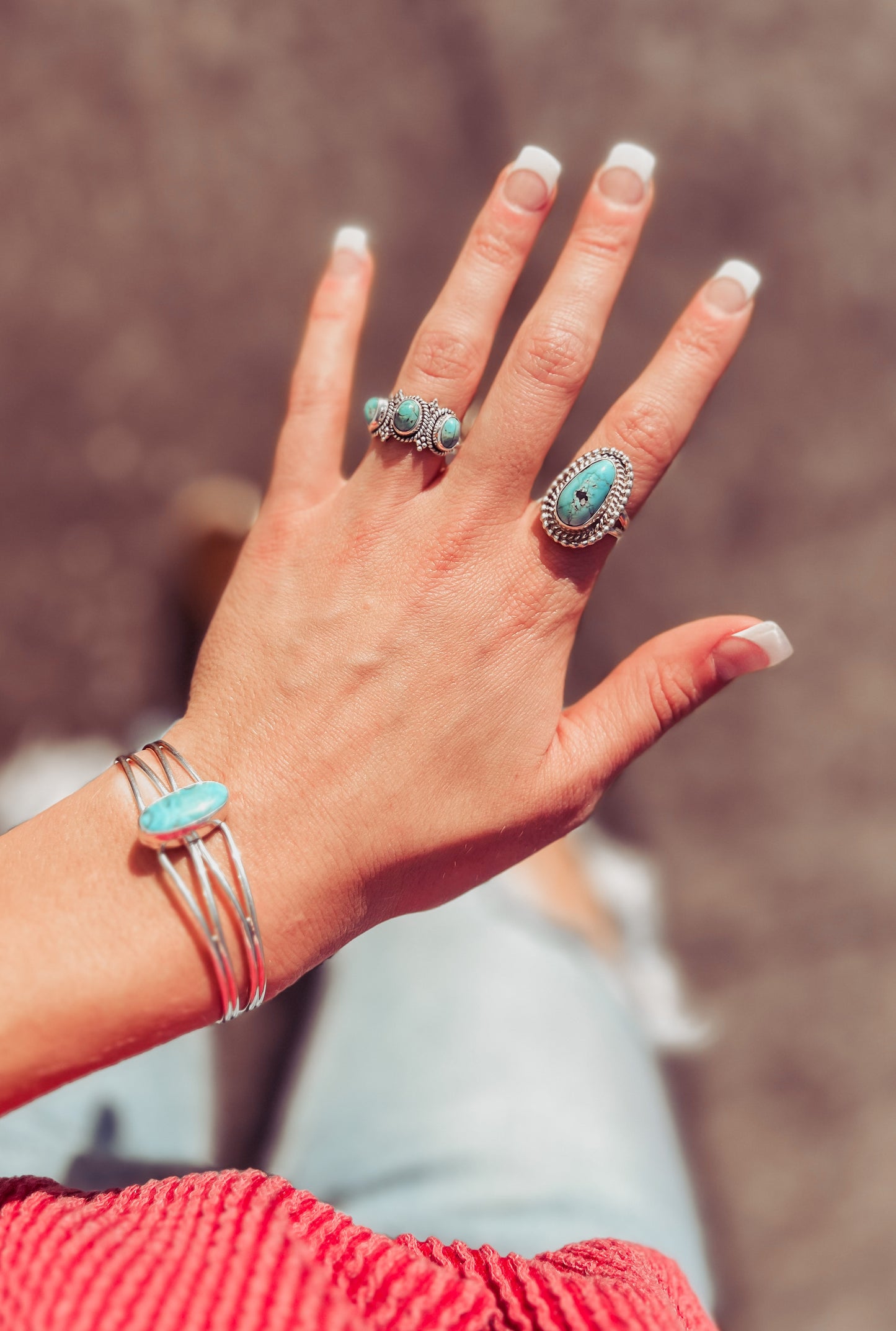 Teardrop Authentic Turquoise Ring