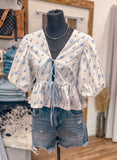 Hannah Floral Bow Top