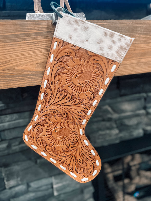 Tooled Leather & Cowhide Stocking