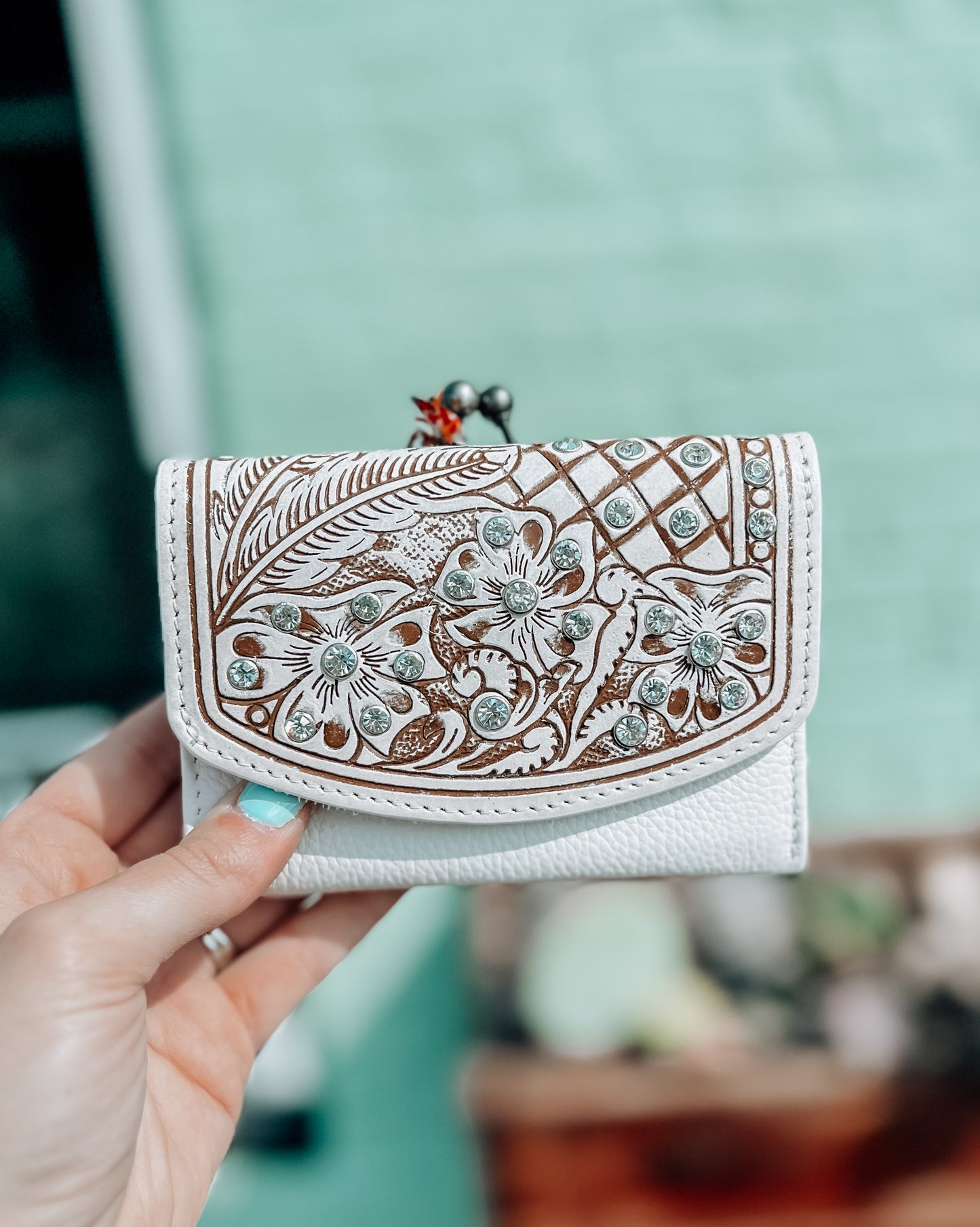 Sparkling Desert Moon Coin Purse In Chocolate White