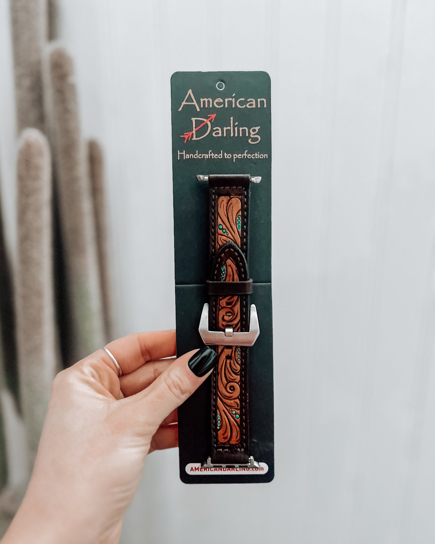 Swirl Tooled Leather Apple Watch Band