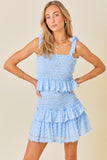 Baby Blue Smocked Ruffle Mini Dress