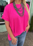 Madyson Ribbed Top *Fuchsia