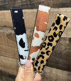 Cowprint Wristlet Keychain