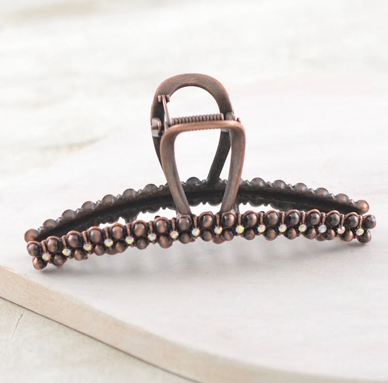 Rhinestone & Navajo Pearl Bead Hair Claw Clip