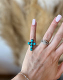 Sleeping Beauty Turquoise Cross Ring *Size 5