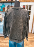 The Shay Acid Wash Sweatshirt *Ash Black
