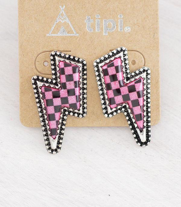 Checkered Bolt Earrings