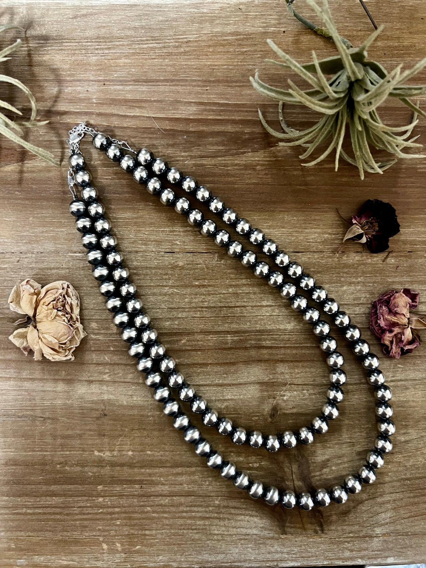 18” 10 MM Sterling Silver Pearls