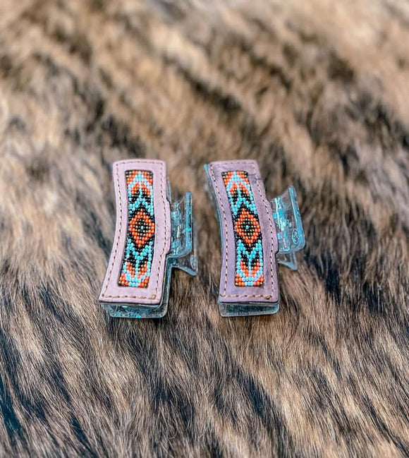 Beaded Aztec Claw Clip