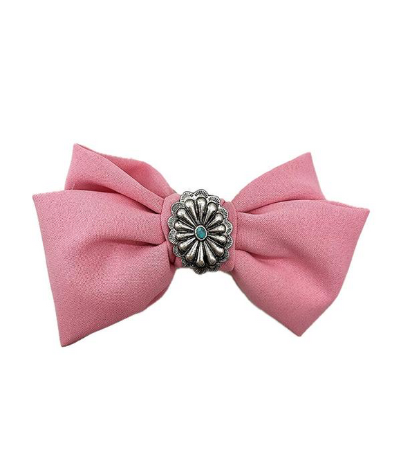 Western Concho Hair Bow (Smaller) *Light Pink