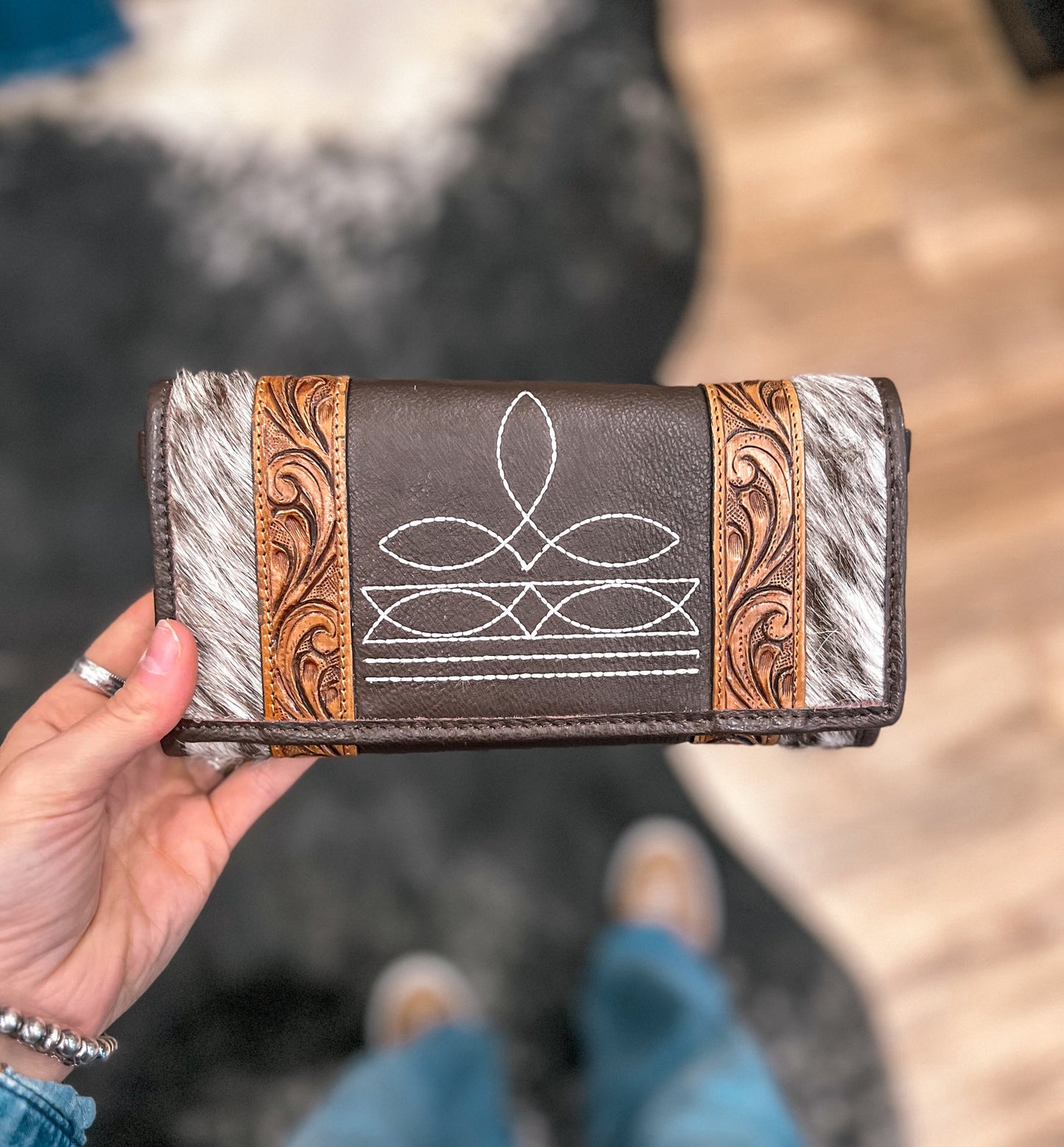 Boot Stitch Cowhide Wallet