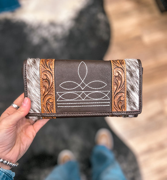 Boot Stitch Cowhide Wallet