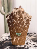 3 Stone Green Turquoise Necklace