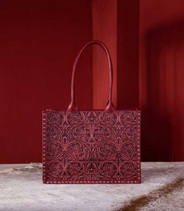 Floral Tooled Carry All Tote