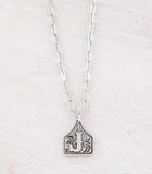 Cow Tag Initial Necklace