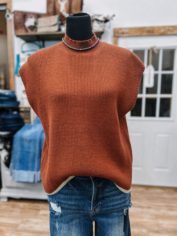 Cassidy Mock Neck Short Sleeve Sweater