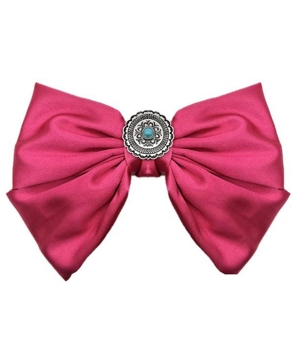 Western Concho Hair Bow *Fuchsia