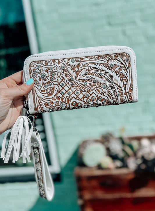 Sparkling Desert Moon Wallet In Chocolate White