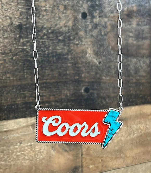 Coors Bolt Bar Necklace