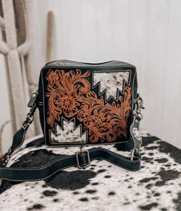 High Mesa Cowhide & Tooled Leather Purse