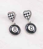 Checkered Eight Ball Earrings