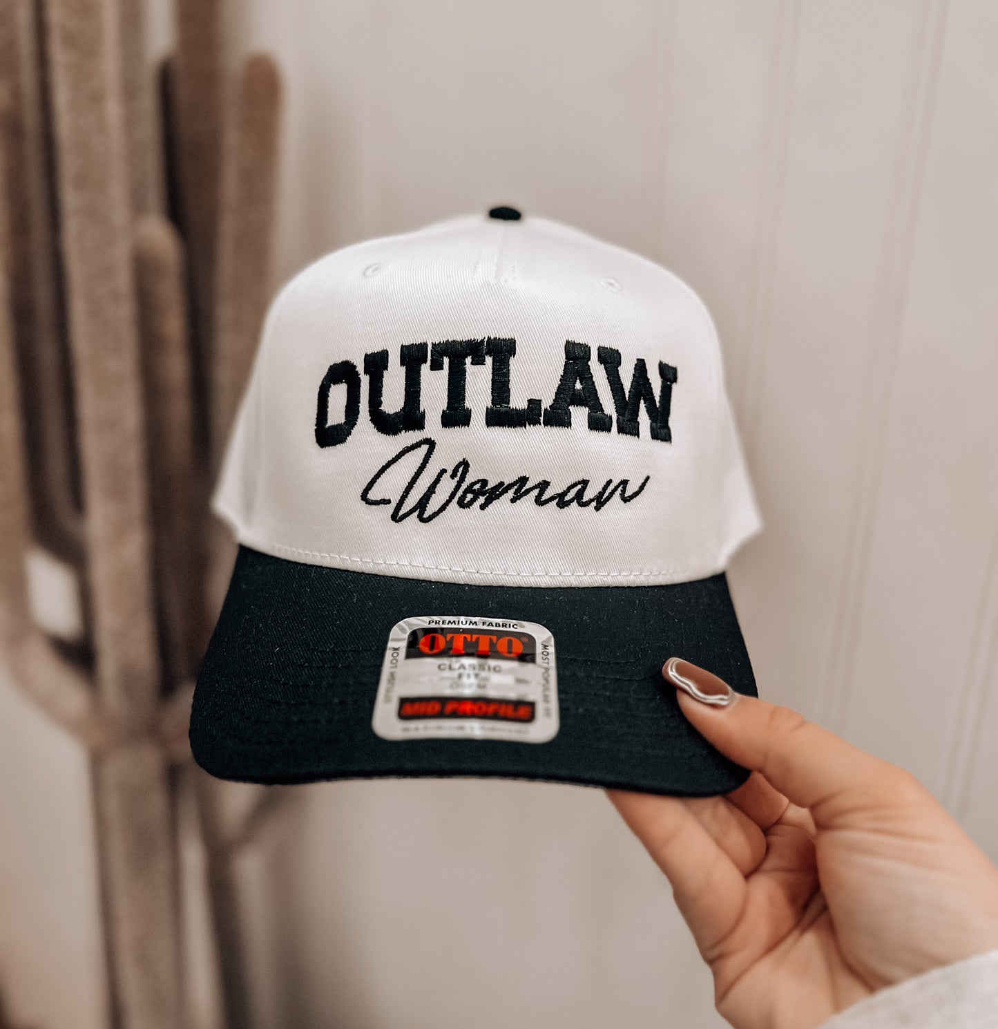 Outlaw Woman Trucker Hat *Black & White