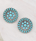 Turquoise Circle Cluster Earrings *Large