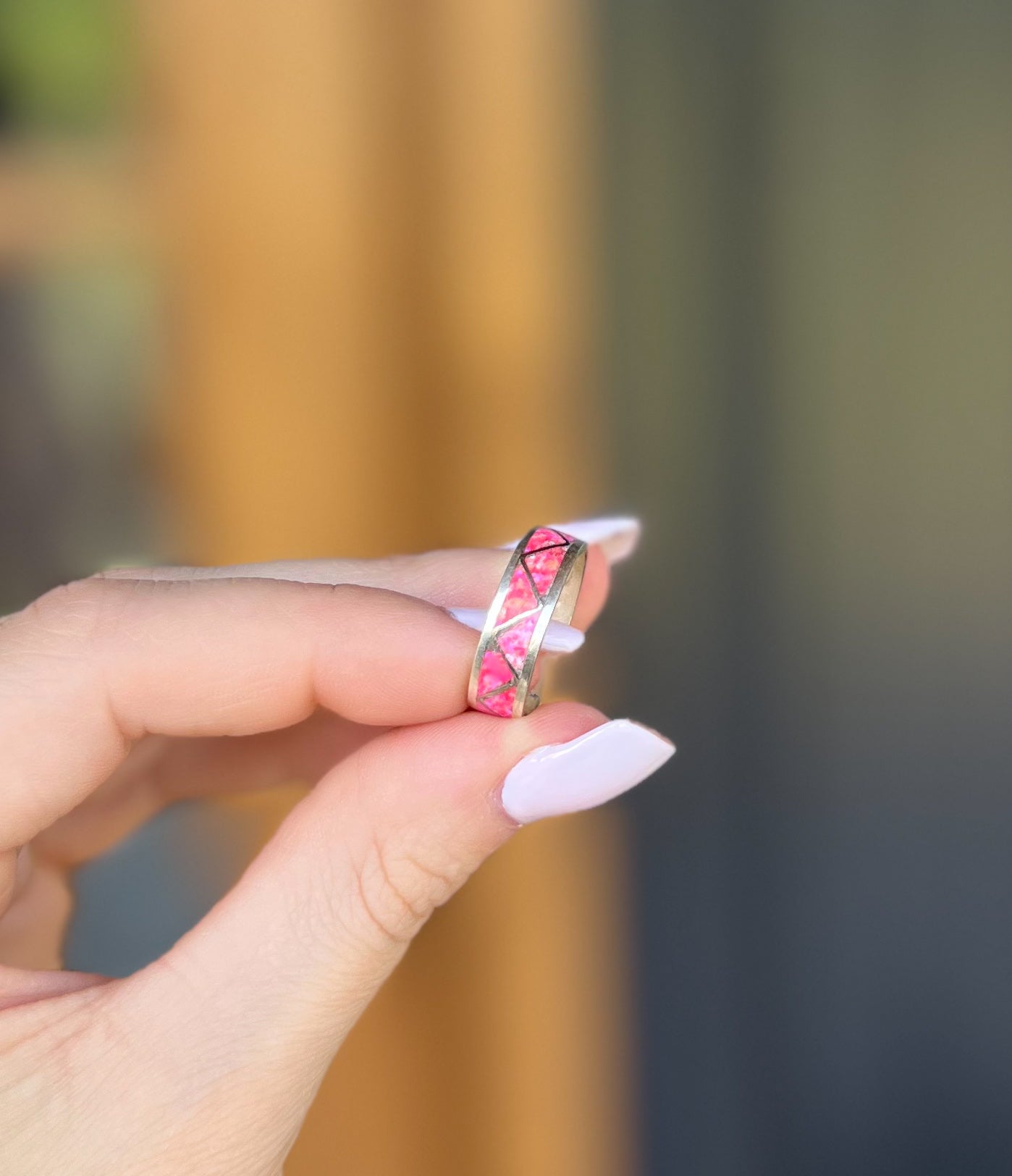 Pink Opal Inlay Ring