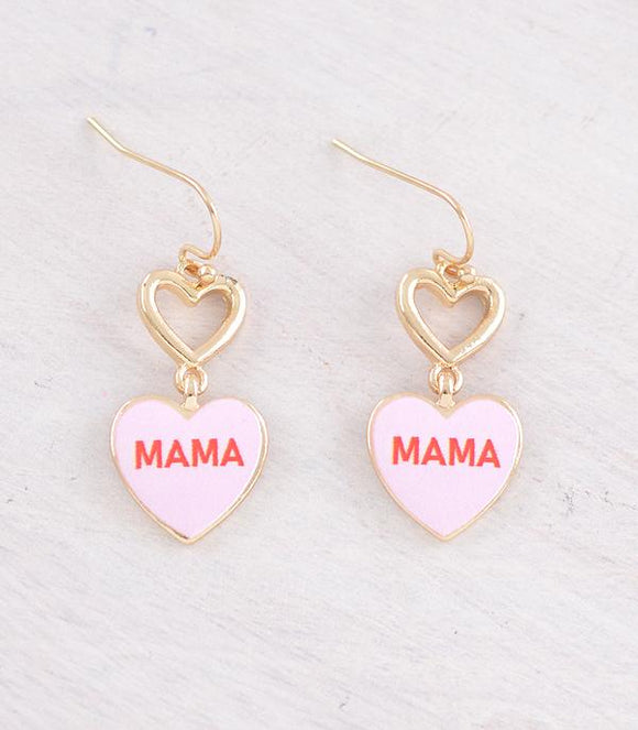 Mama Candy Heart Earrings