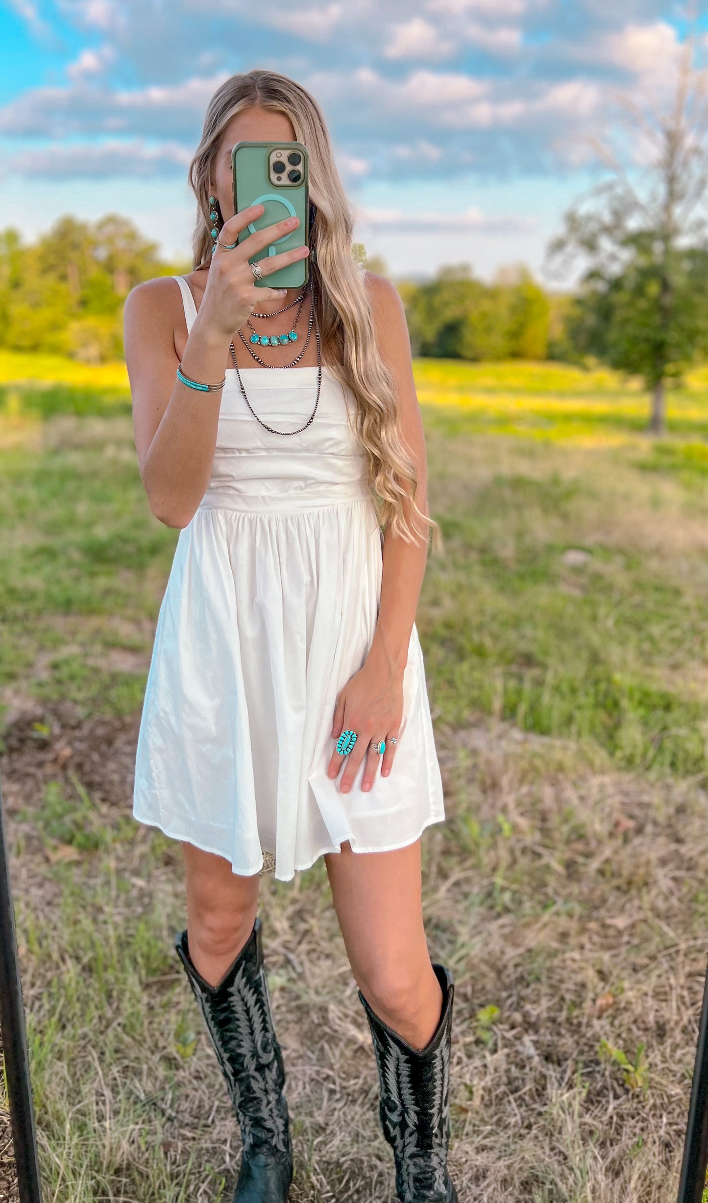 Nova Poplin Pleated Mini Dress *White