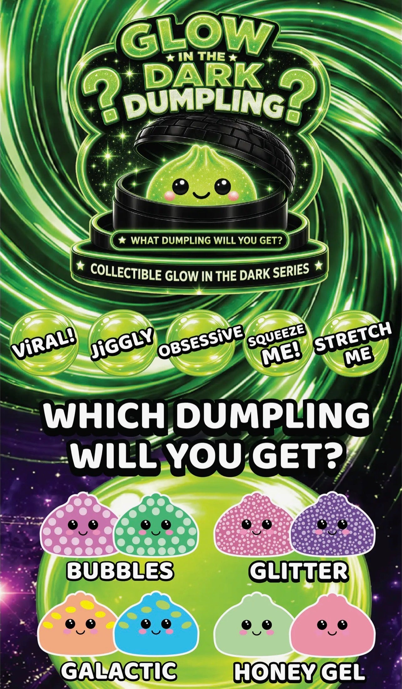 Glow In The Dark Mystery Dumpling *Black