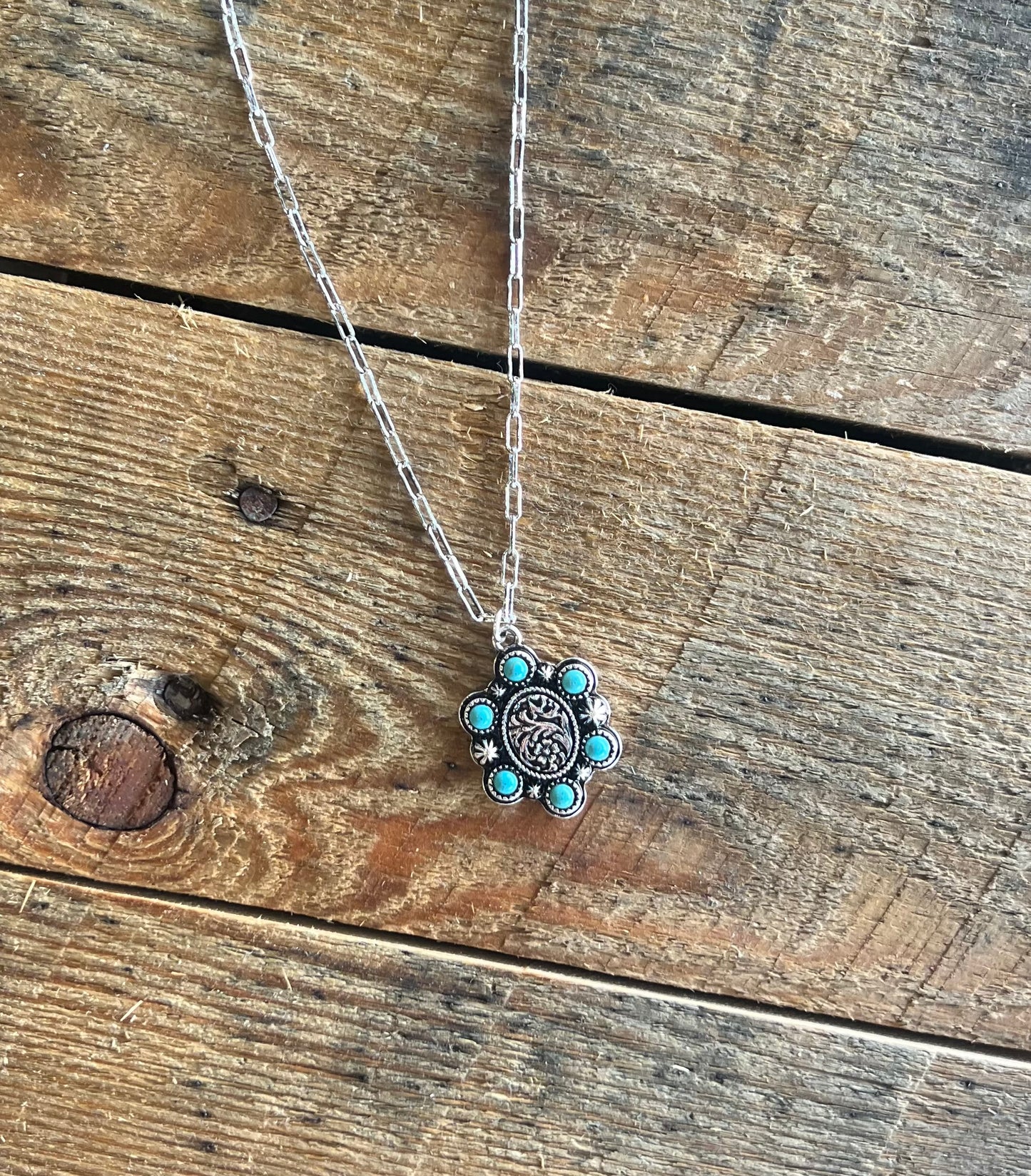 Turquoise Cluster Tooling Necklace