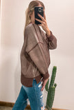 The Darla Two Tone Sweater *Brown