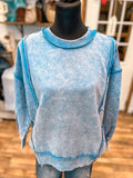The Shay Acid Wash Sweatshirt *Deep Sky
