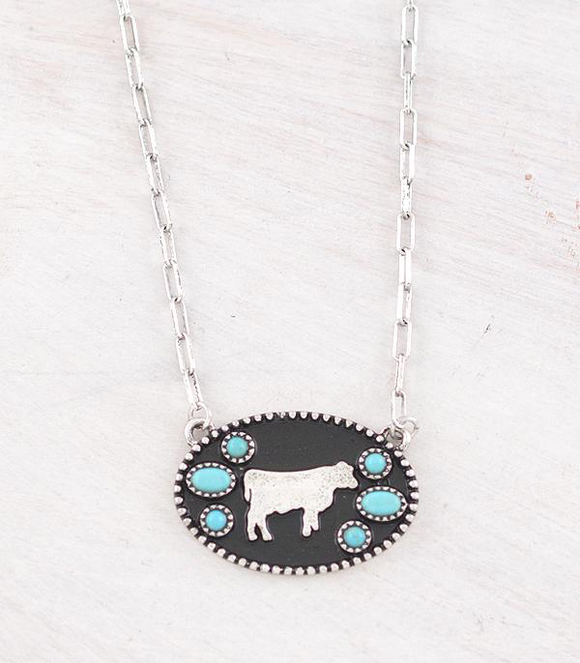 Turquoise Cow Necklace