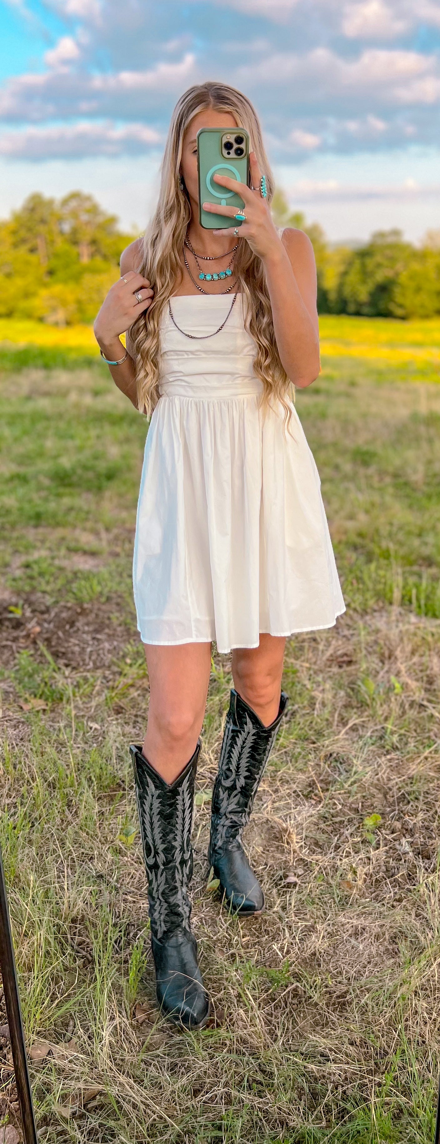 Nova Poplin Pleated Mini Dress *White
